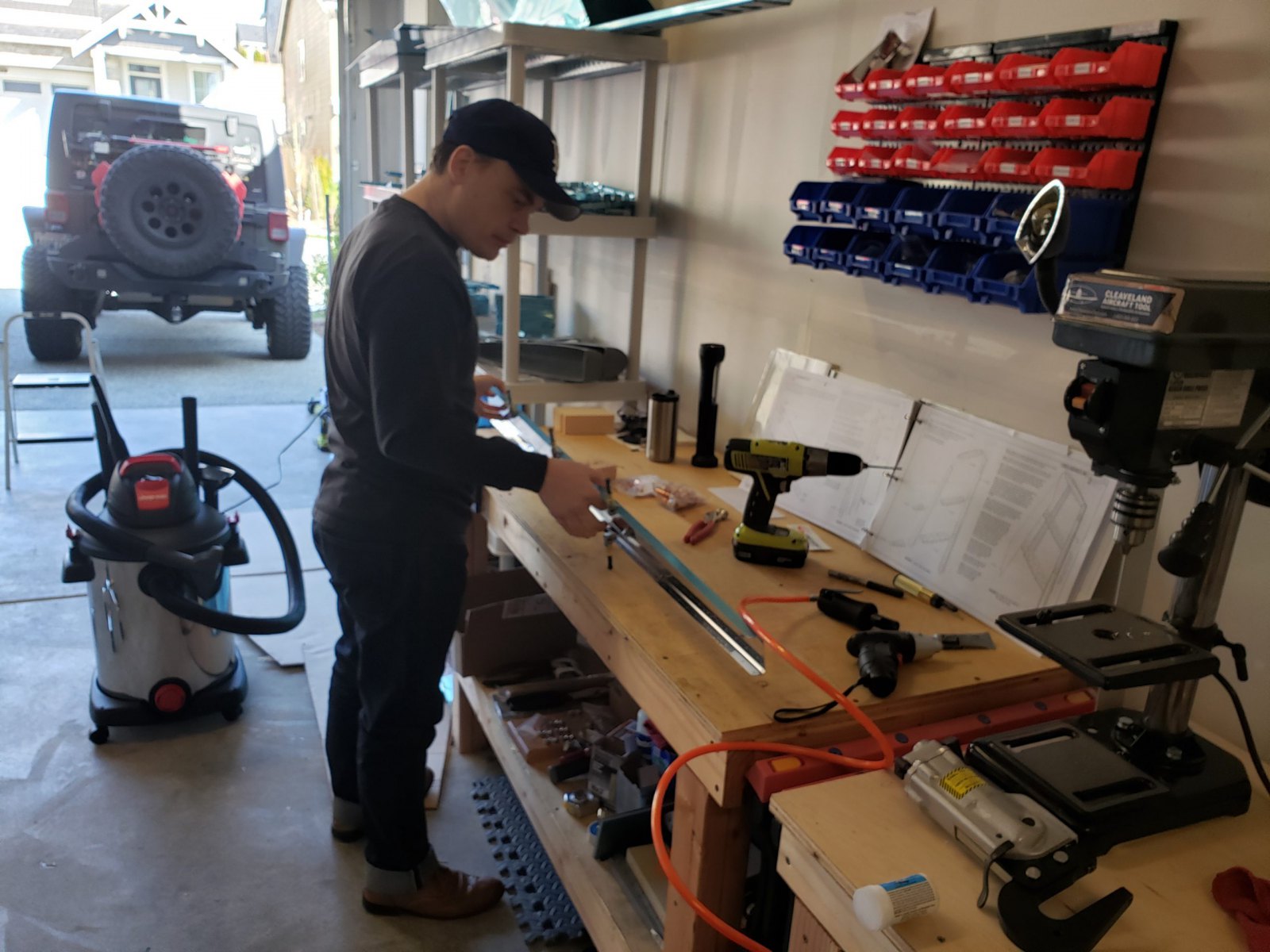 Lee Prepping Spar Cap for Drill